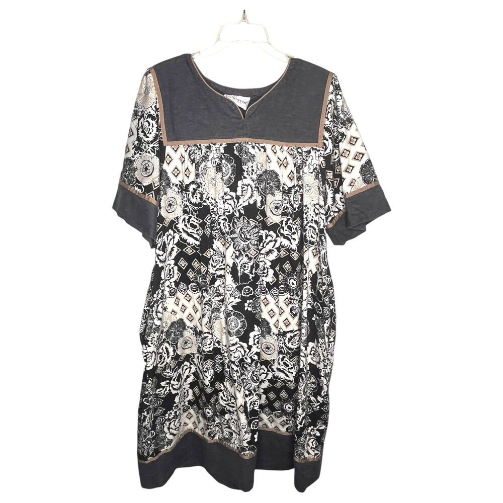 Vtg 70s Krist Gudnason Flower Power Print Muumuu House Dress Kaftan Size XL